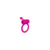Anneau fuschia vibrant silicone avec langue picot 